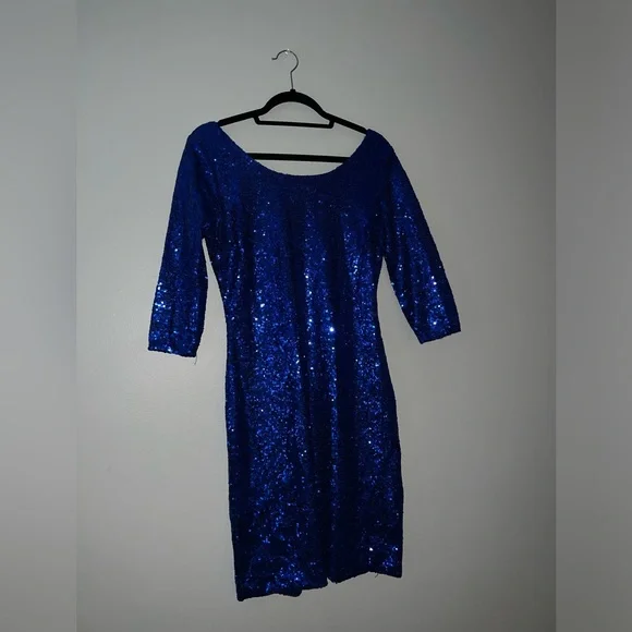 knee length dresses for ladies Mon Papillon Lace Mini Dress Blue main image 1